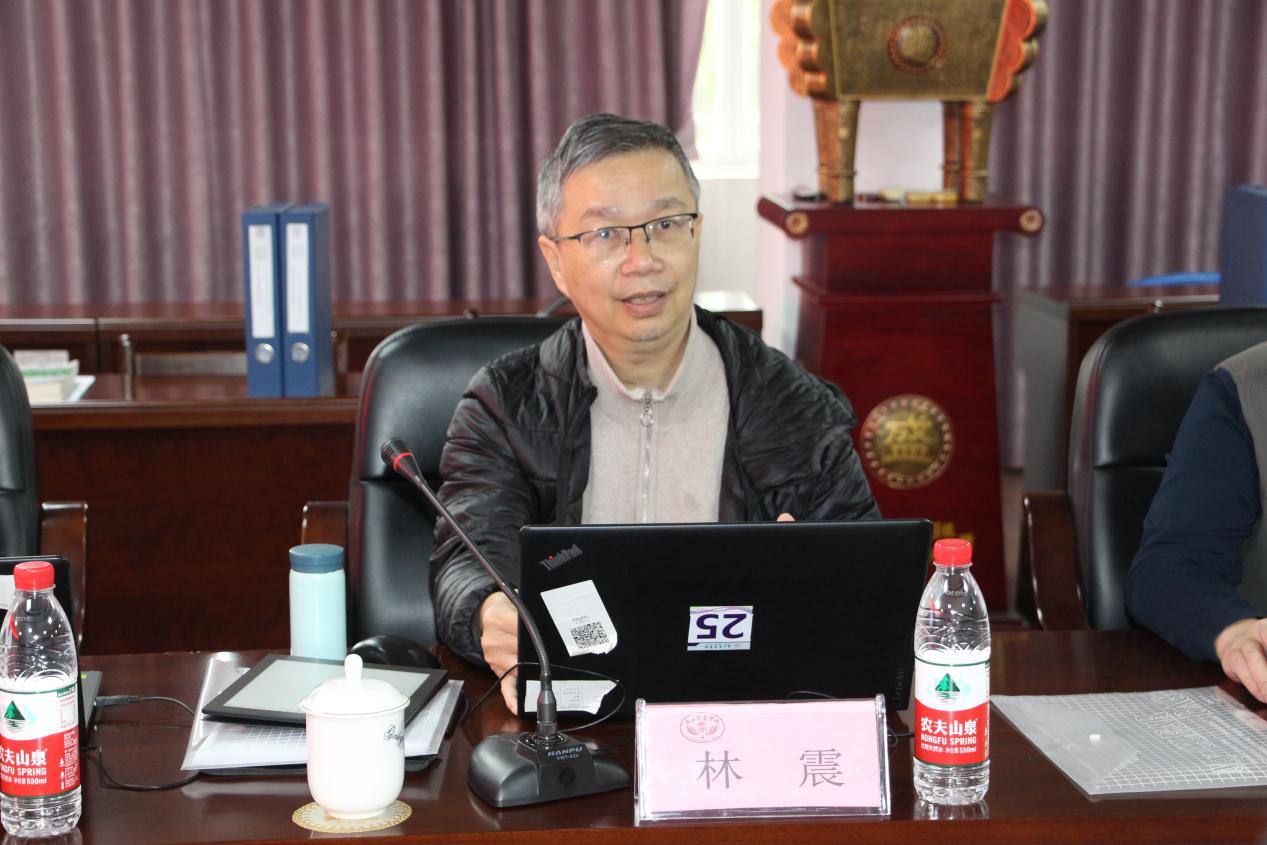 2.专家组组长，广西经贸职业技术学院党委委员、副校长林震点评发言