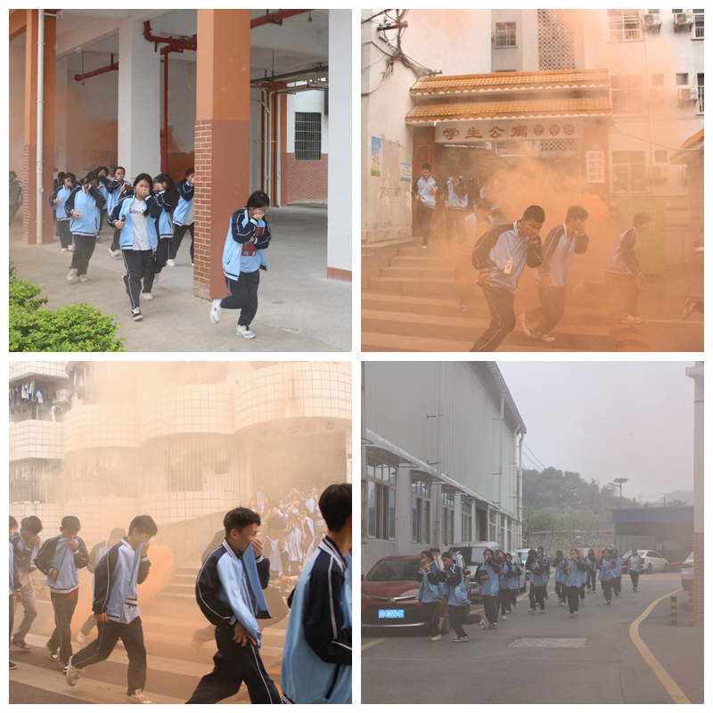 3.学生们快速、有序地撤离出宿舍